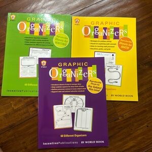 3 Graphic‎ Organizer workbooks for teacher Math Writing & General